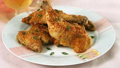Рецепт ы Блюда из птицы, дичи : Цыпленок, запеченный с сыром