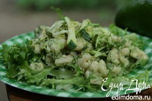 Рецепт салат из фасоли с креветками