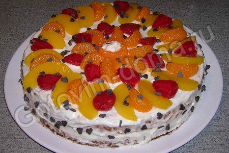 Рецепт тортик с фруктами