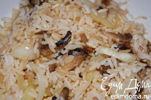 Рецепт китайский гарнир – жареный рис с грибами и сладким перцем