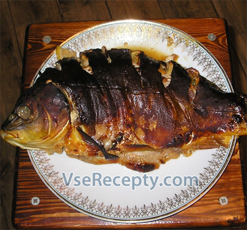 Рецепт карп, запеченный в рукаве Рыбные блюда