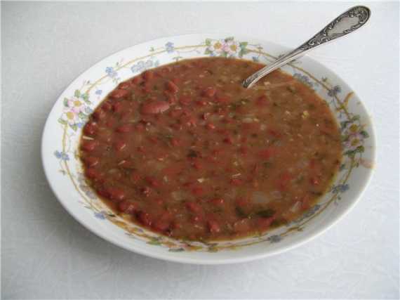 Рецепт суп из красной фасоли ( лобио)