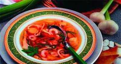 Рецепт ы Супы разные : Суп буайбес ( из кальмаров, гребешков, мидий и креветок)