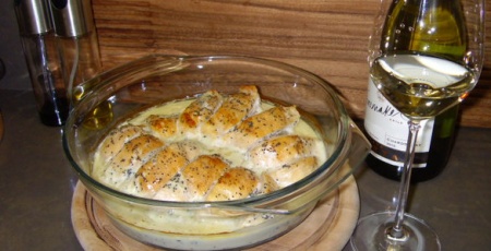 Куриное филе в сливках – деликатесное блюдо для праздничного стола. Рецепт на 8 марта. 