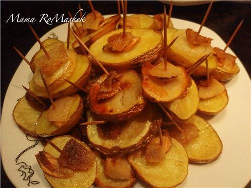 Рецепт картофель с салом 'Кораблики'