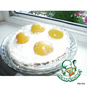 Рецепт торт 'Яичница' с персиками