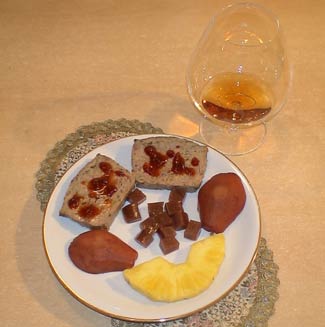 Рецепт паштет из индейки с фруктовым гарнитуром и винным желе