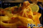 Рецепт жульен из осьминогов с шампиньонами в 'кокотницах' из красного перца 'Удачный улов'