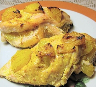 Рецепт куриное филе с ананасами