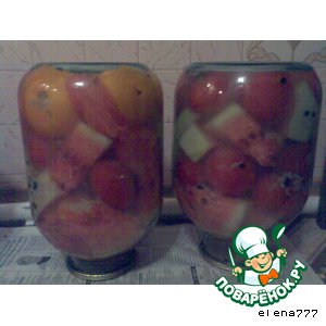 Рецепт маринованные арбузы с помидорами и горчицей