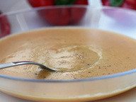 Рецепт крем-суп из гороха, помидор и болгарского перца