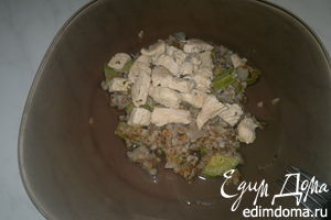 Рецепт гречка с кабачком, луком и грудкой индейки