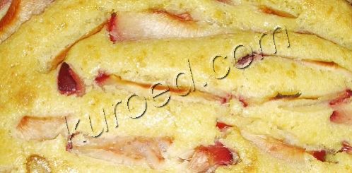 Рецепт открытый пирог со сливами и марципаном