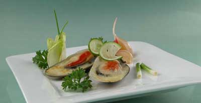 Рецепт ы Горячие закуски с морепродуктами : Мидии, запеченные с пряностями (3)