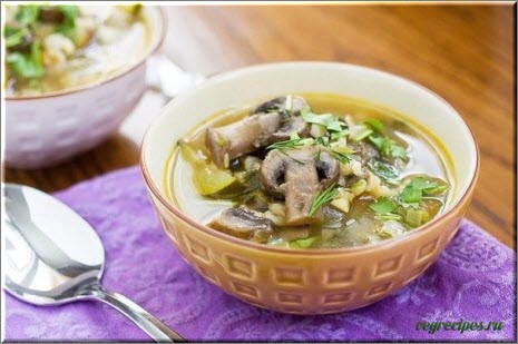 Рецепт грибной суп с перловкой