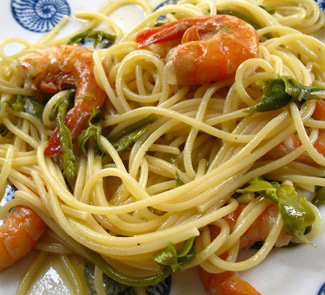 Рецепт спагетти с маццанколле и дикой спаржей