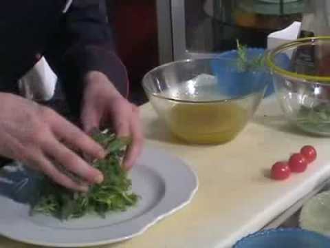 Салат рукола с креветками