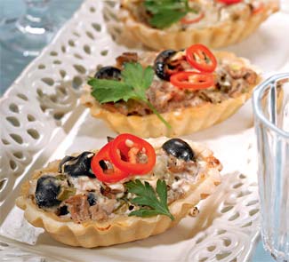 Рецепт тарталетки с тунцом и маслинами