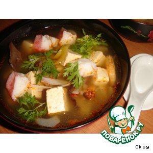 Рецепт мисо-суп с тофу и креветками