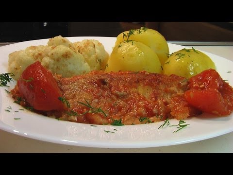 Рыба запеченая с томатами в собственном соку рецепт