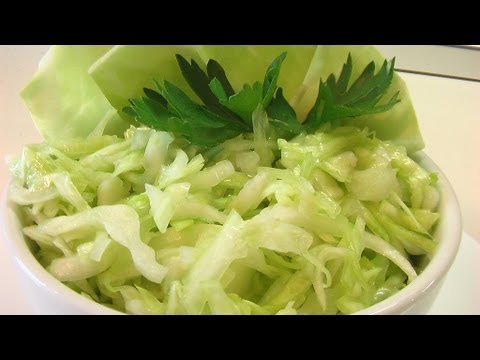 Салат из белокочанной капусты видео рецепт