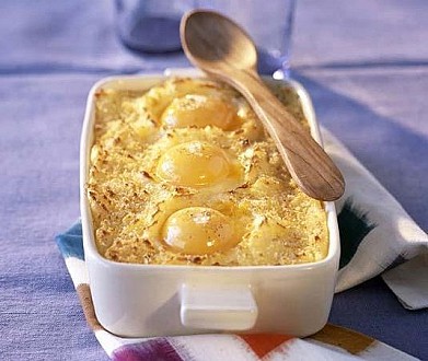 Рецепт яичница в картофельном пюре